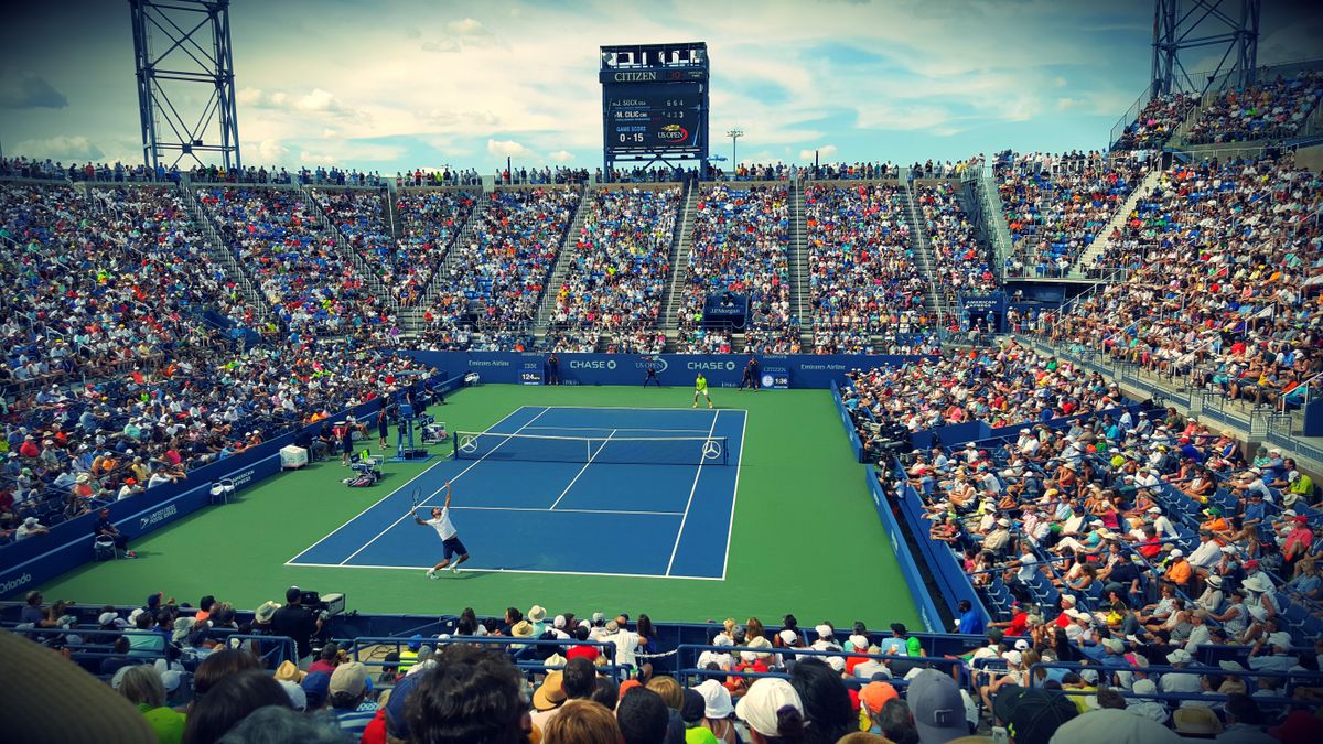 Тенісний корт US Open у Нью-Йорку перед стартом турніру «Великого шолома»